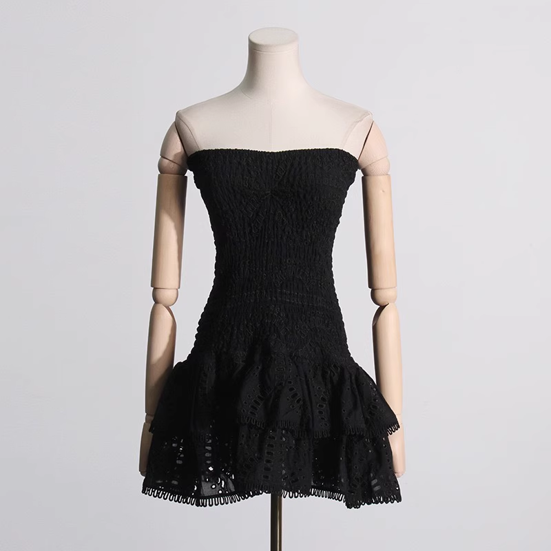 Cute Sheath Strapless Blue Lace Vacation Dress Short Birthday Dresses