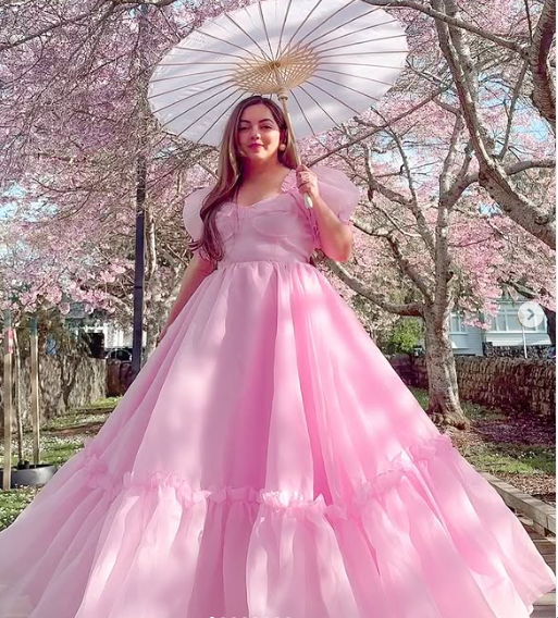 Vintage Pink A-line Prom Dress,Pink Birthday Party Dress