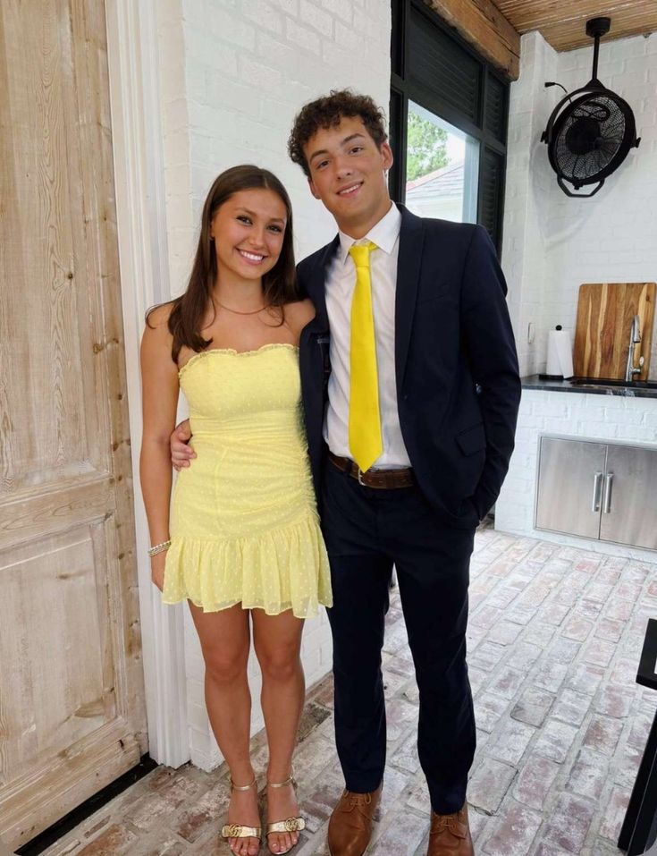 Fresh Yellow Tube-top Polka Dot Waist Chiffon 17th Birthday Homecoming Dress