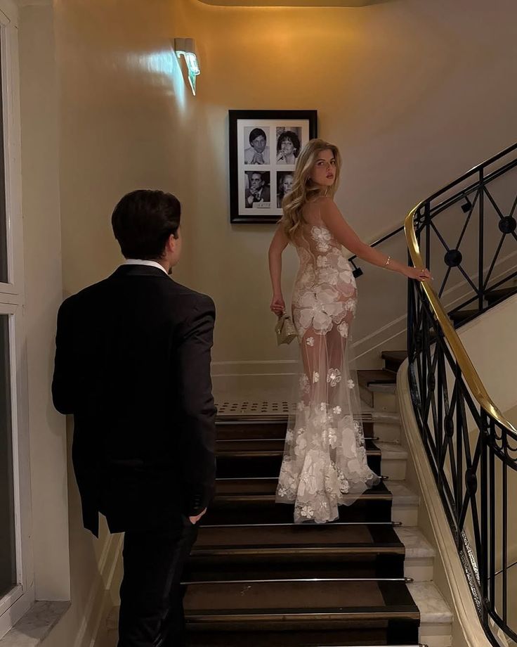 Sexy White Mermaid Lace Long Prom Dress Evening Dress