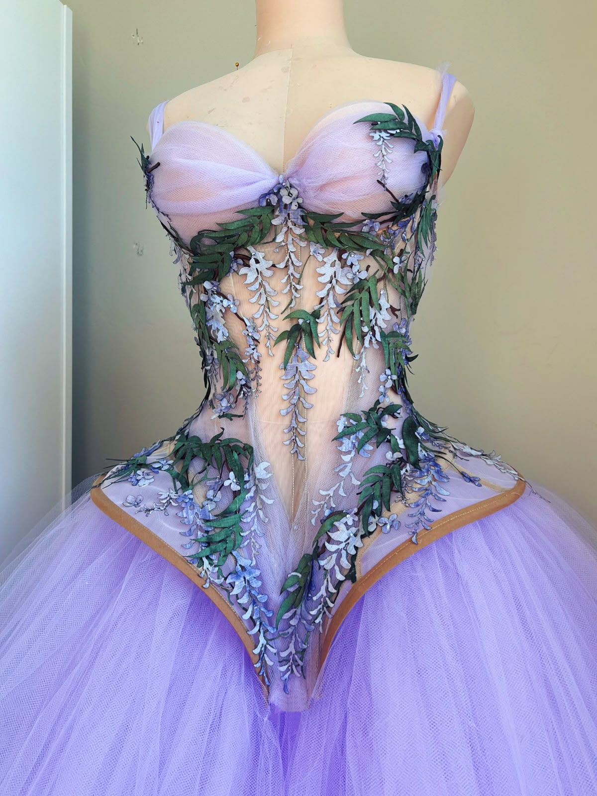 Dreamy Purple Strapless Halter Floral Tulle Long Ball Gown Evening Dress