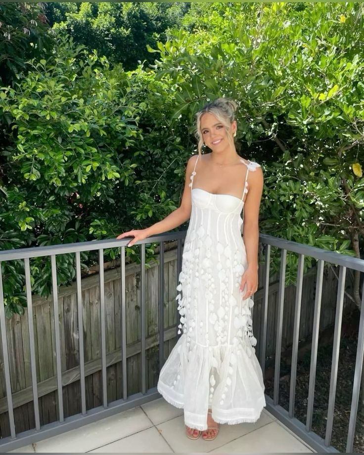 Sweet White Mermaid Halter Top With 3D Petal Tulle Prom Dress Evening Dress