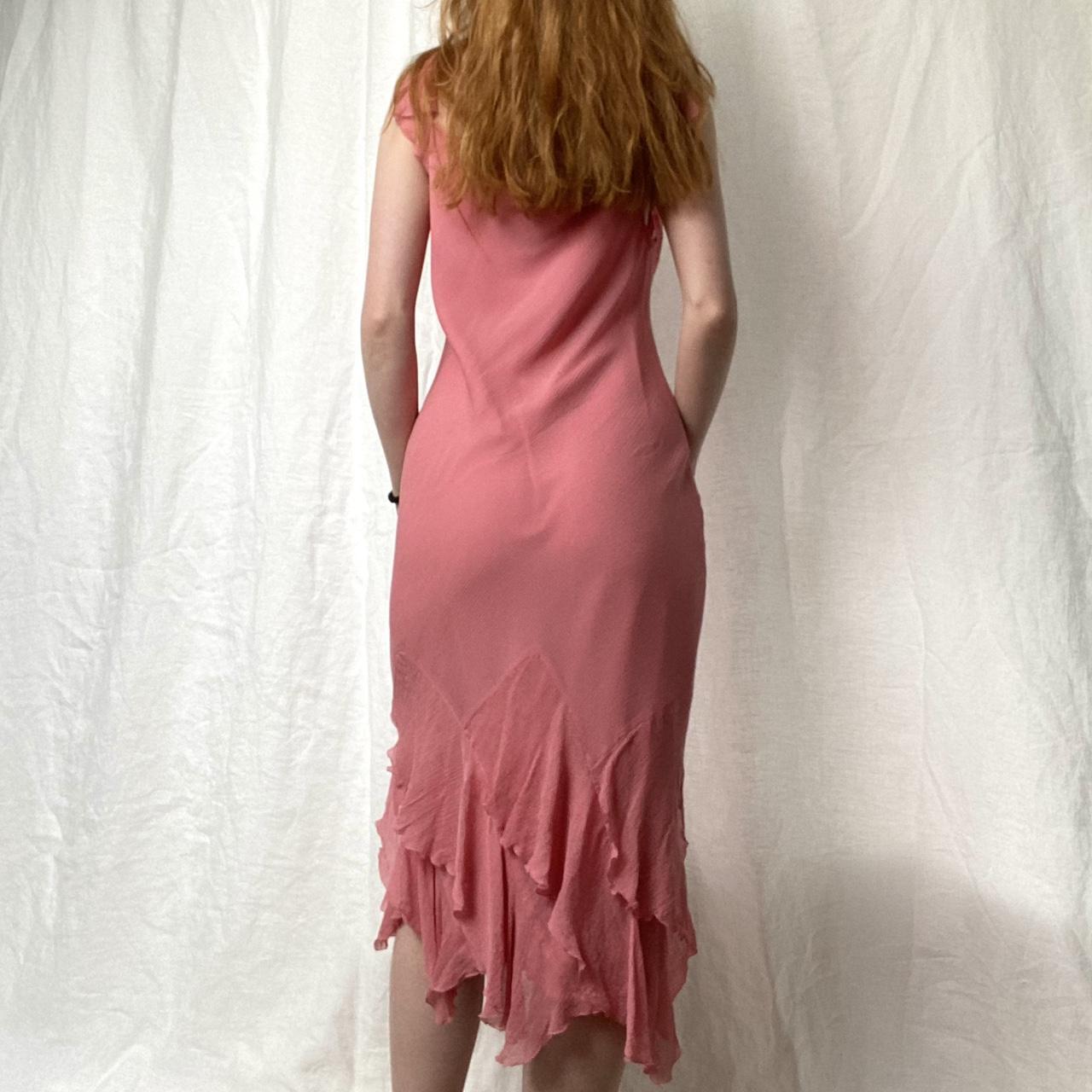 Elegant Pink Mermaid Ruffled Chiffon Long Prom Dress Evening Dress