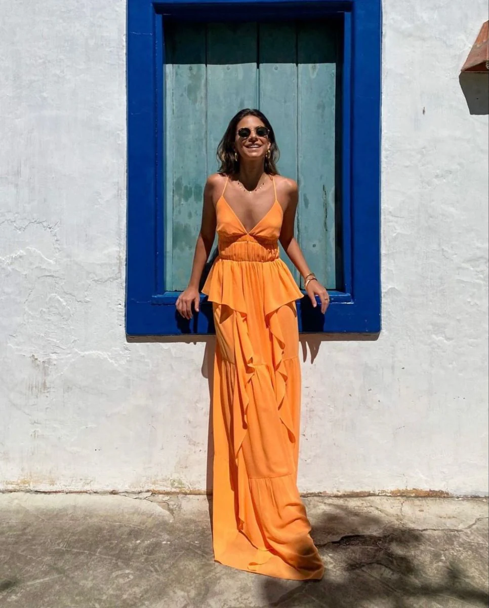 Sexy V Neck Long A Line Prom Dress Party Evening Gown
