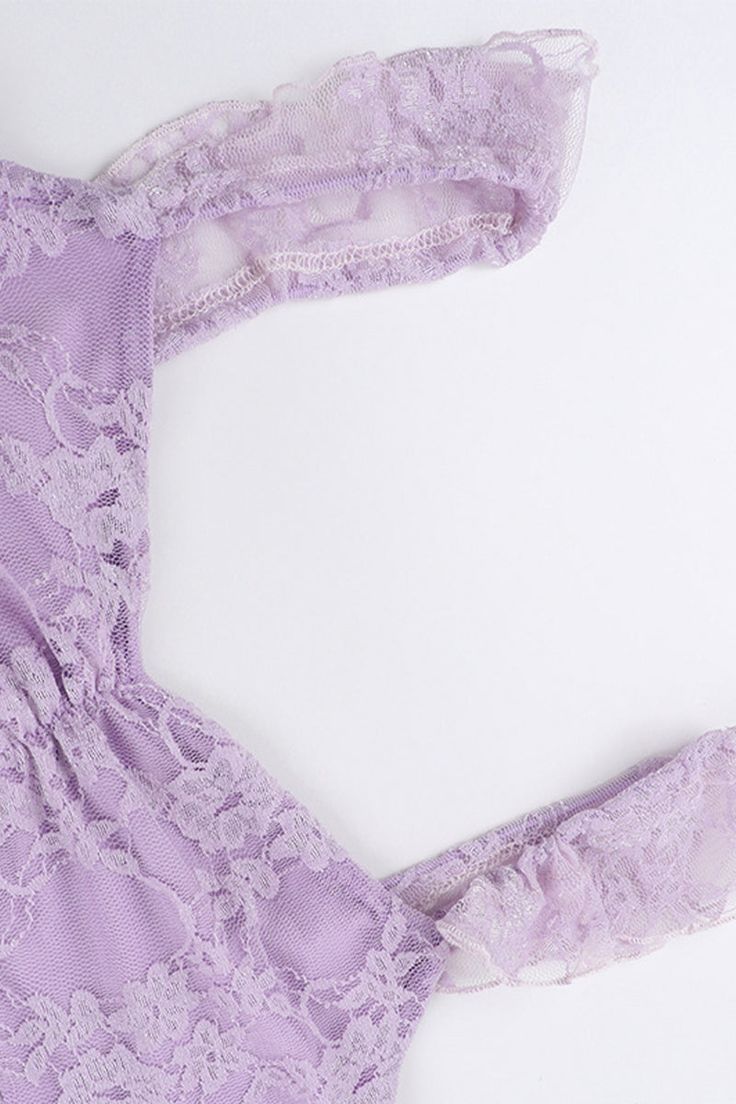 Sweet Lavender Lace Slit 17th Birthday Homecoming Dress