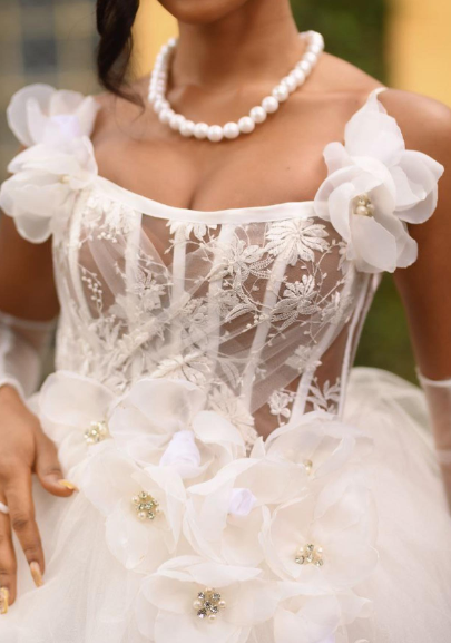 Cute White 3D Flower Tulle A-line 16th Birthday Homecoming Dress