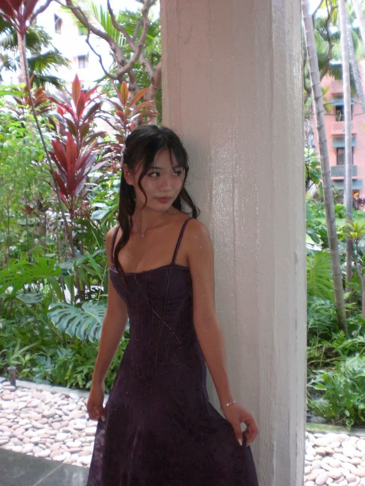 Retro Deep Purple A-line Halter Square Neck Sequined Long Prom Dress Evening Dress