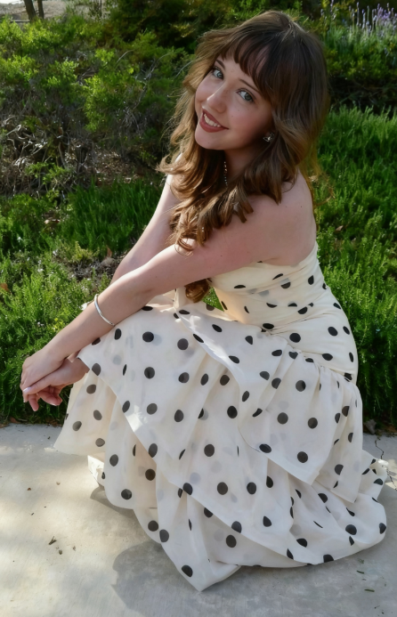Sweet Milky White Polka Dot Layered Chiffon Long Prom Dress Evening Dress
