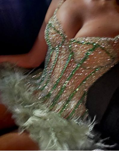 Luxury Mint Green Diamond Feather Skirt Slim Fit 17th Birthday Homecoming Dress