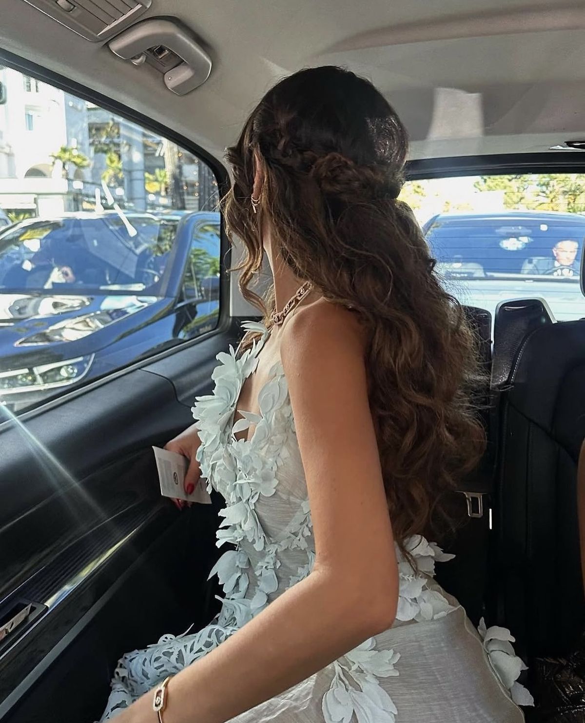 Sexy Light Blue Slim-fitting Halter Neck 3D Flower Backless Lace Long Prom Dress Evening Dress