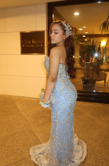 Shimmering Light Blue Mermaid Strapless Sequined Long Prom Dress Evening Dress Bridesmaid Dress