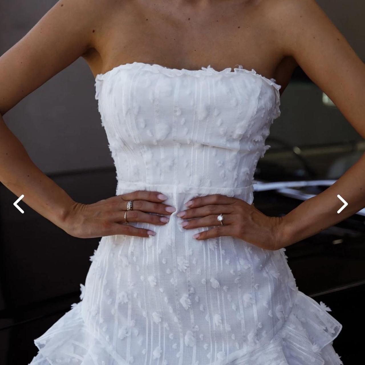 Cute White Tube Top Irregular Skirt Birthday Dress Homecoming Dress