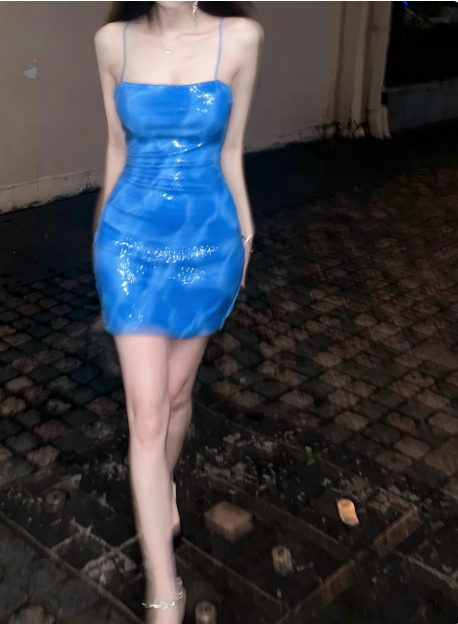 Sexy Royal Blue Backless Sling Slim Fit Hip 17th Birthday Homecoming Dress