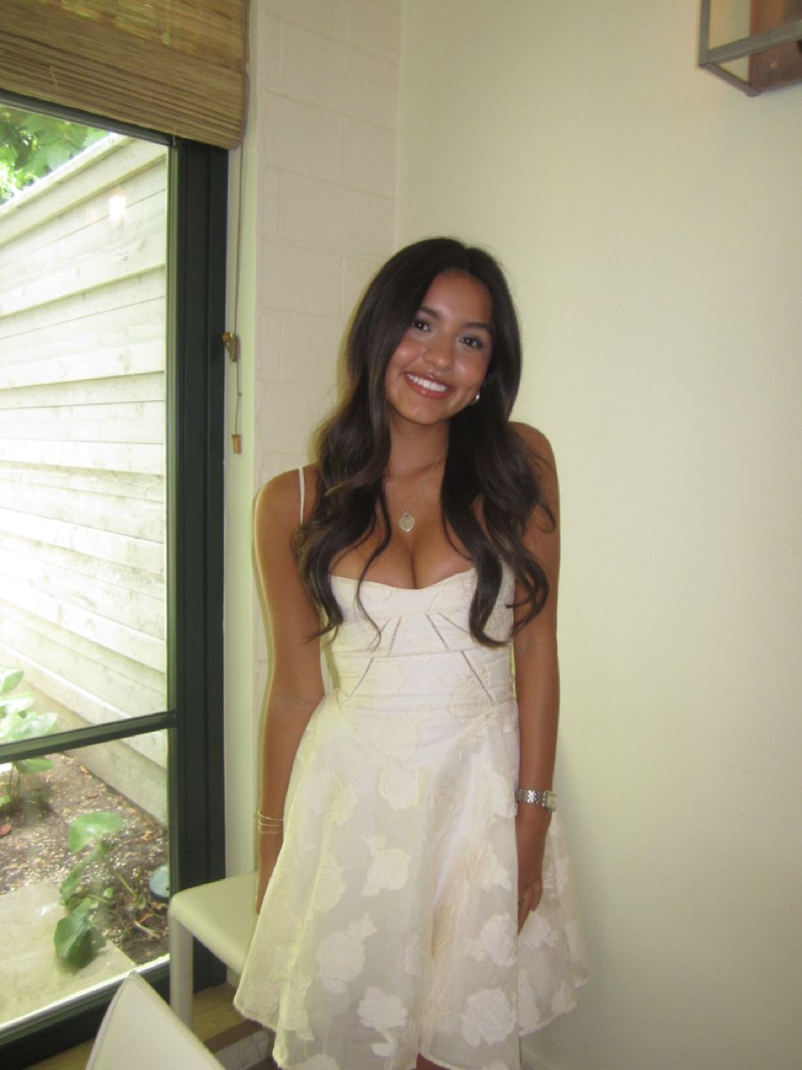 Sweet White Thin Strap Dark Pattern Jacquard Fabric Mini 16th Birthday Homecoming Dress