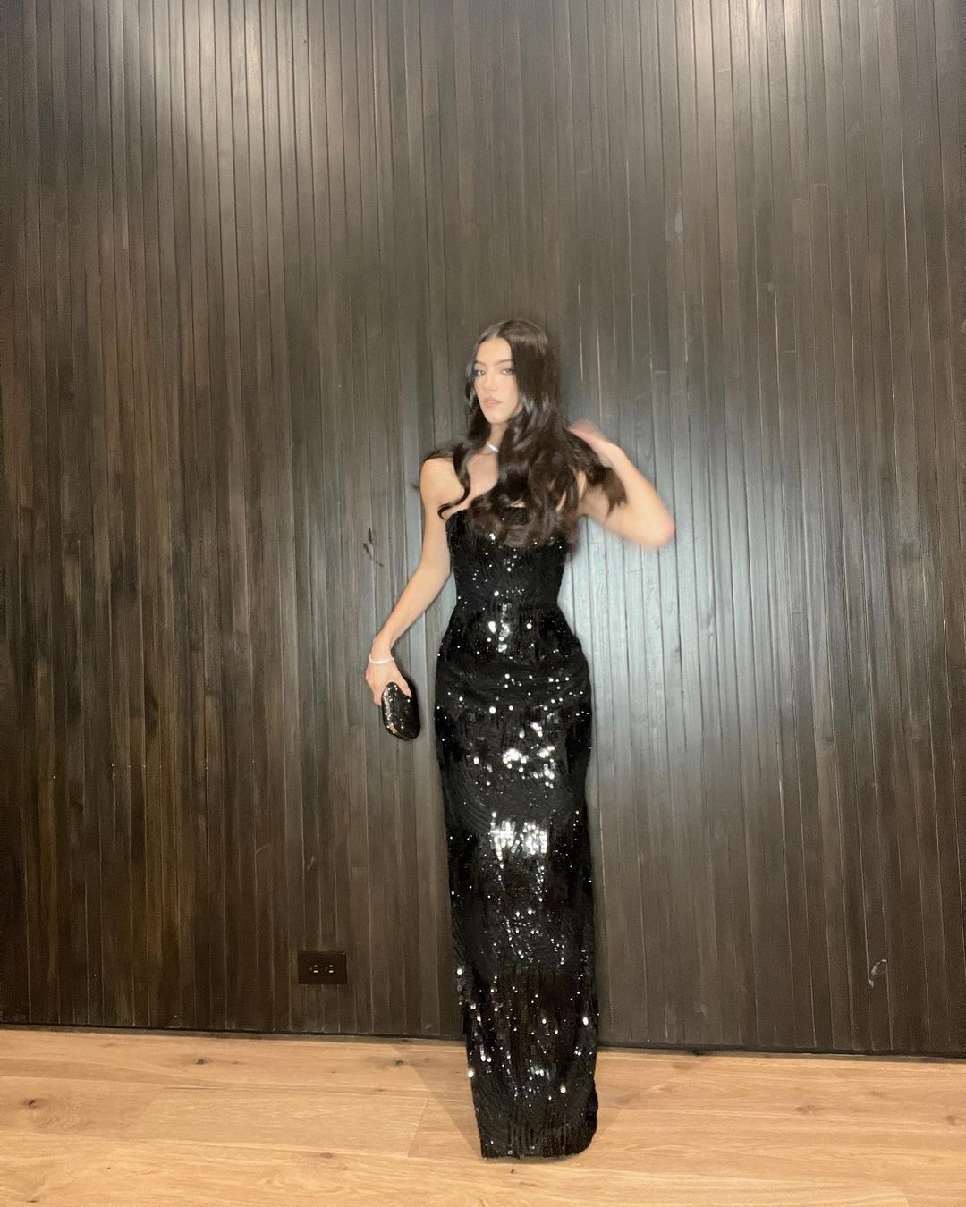 Elegant Black Mermaid Strapless High-Slit Sequined Long Prom Dress Evening Dress