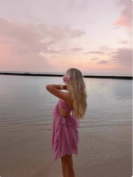 Pink Three-dimensional Flower Halter Neck Layer Ruffle Irregular Birthday Short Skirt Homecoming Dress