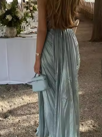 Chic Spaghetti Straps Tulle Ruched Evening Dress,Long Prom Dress