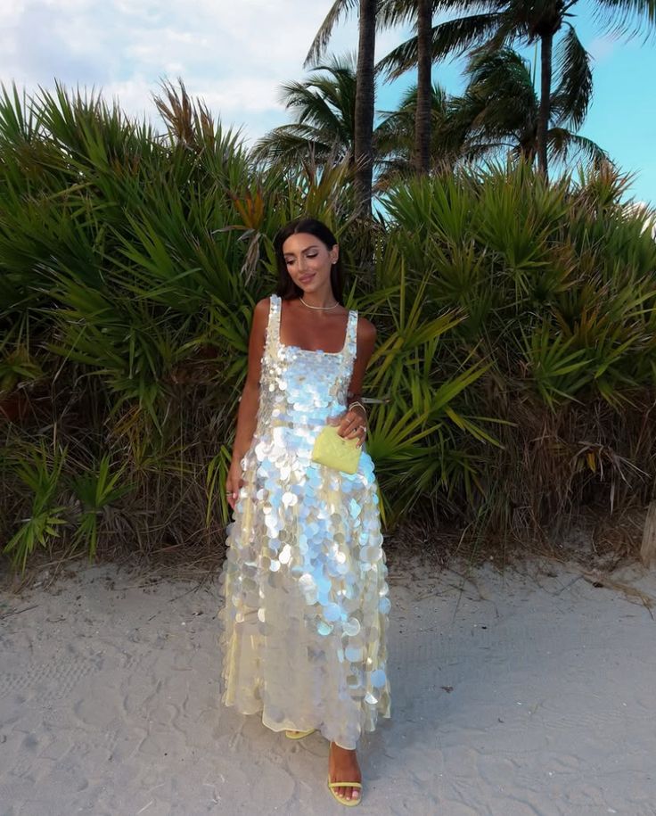 Glamorous A-line Strap Square Neck Sequined Long Prom Dress Evening Dress