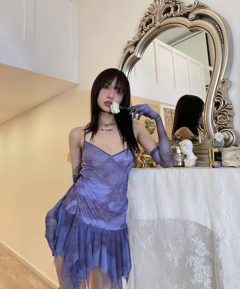 Dreamy Purple Irregular Mesh Birthday Party Homecoming Dress
