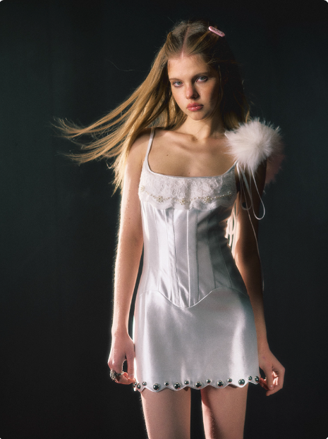 Elegant White Lace Satin Halter Birthday Short Skirt Homecoming Dress