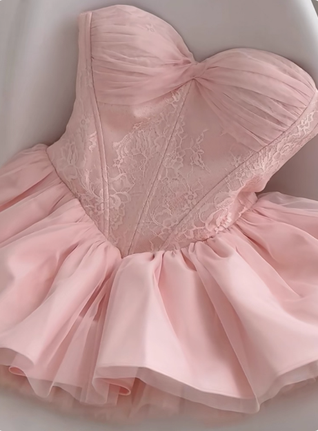 Cute Pink Tulle Birthday Tutu Homecoming Dress