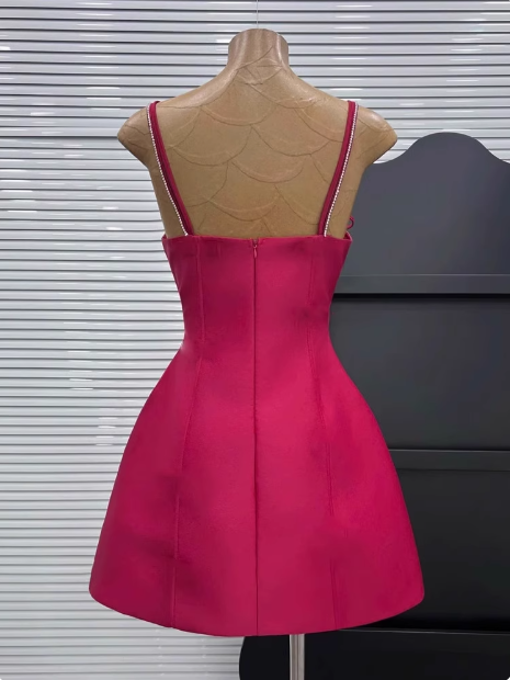 Sweet Bow Strap Waist Satin 17th Birthday Homecoming Dress