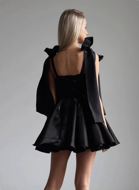 Cute Tie-up Bowknot Suspender Birthday Tutu Homecoming Dress