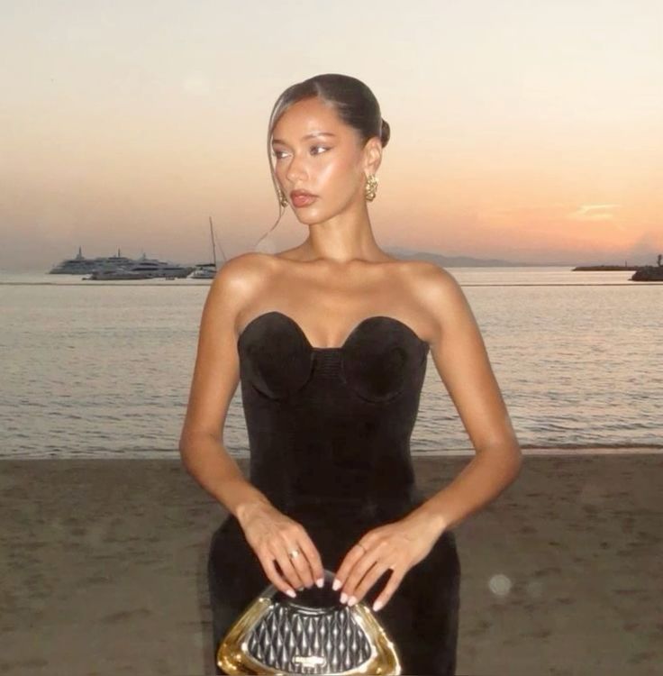 Elegant Velvet Black Tube Top Waist Birthday Dress Homecoming Dress