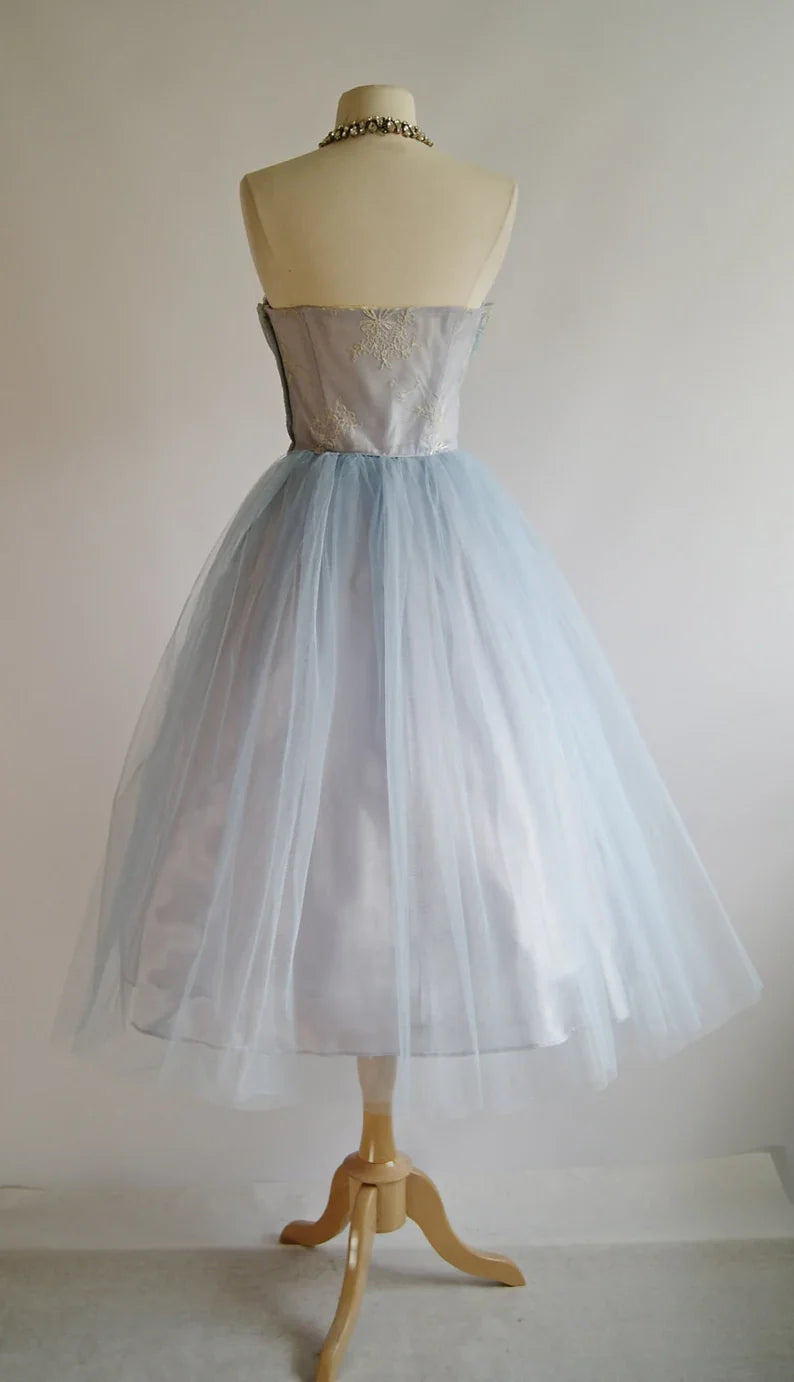 Princess Sweetheart Neck Tulle A-Line 17th Birthday Homecoming Dress