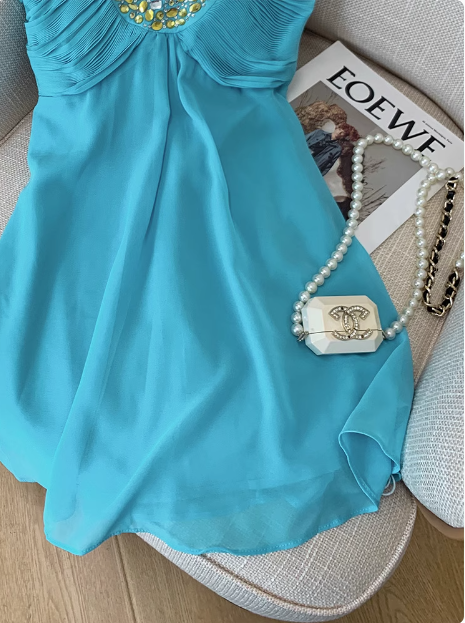 Pretty U-neck Halter Chiffon Birthday Short Dress Homecoming Dress