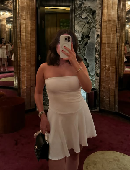 Simple A-line Tube Top Waist Birthday Skirt Homecoming Dress
