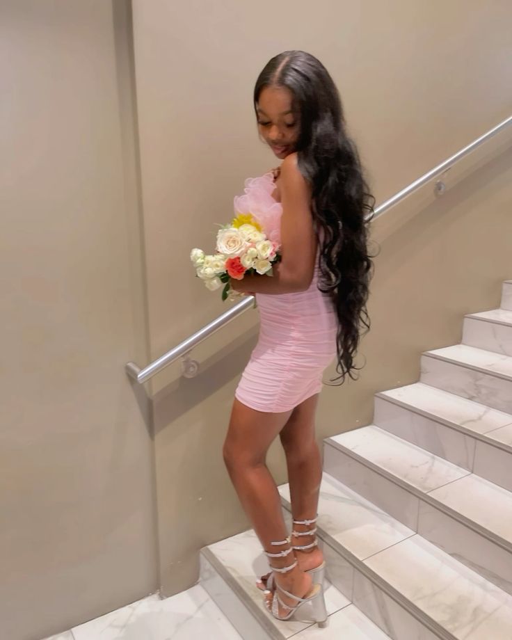 Sweet Pink Stretch Pleated Hip-hugging 19th Birthday Homecoming Dress