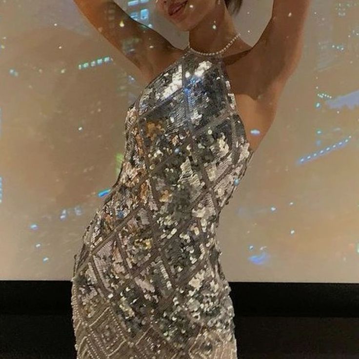 Gorgeous And Shining Silver Halter Neck Sequin Tassel Birthday Party Homecoming Dress