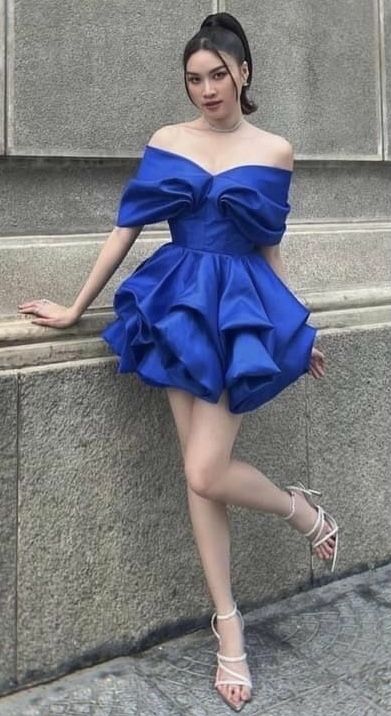 Elegant Royal Blue One-shoulder Waisted Satin Birthday Party Homecoming Dress