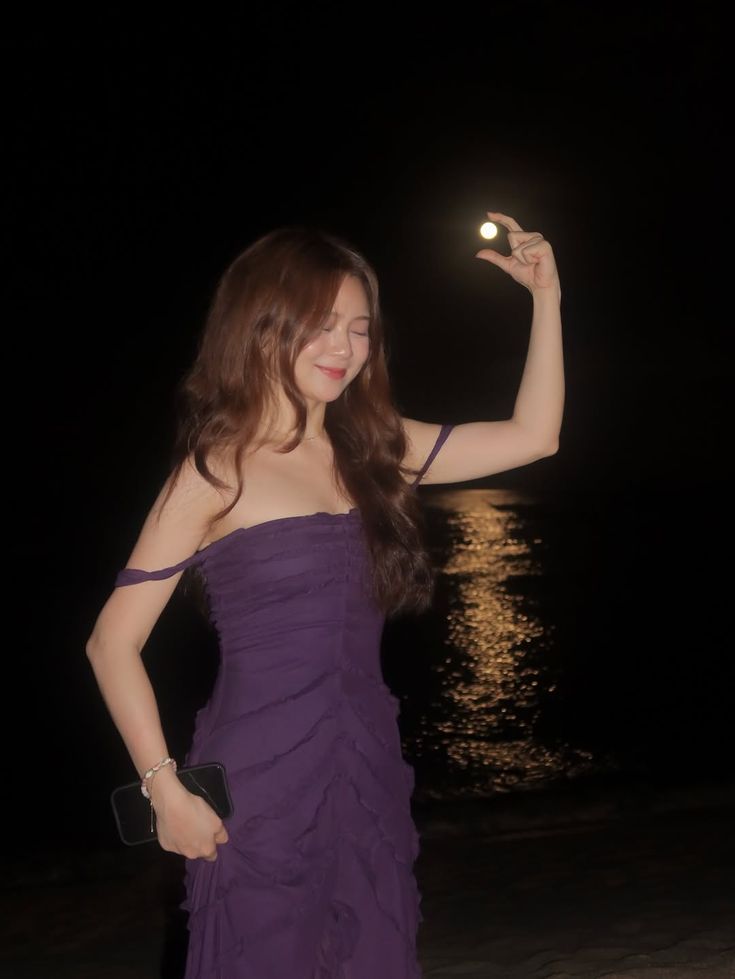 Elegant Deep Purple Slim-Fit Off-the-Shoulder High-Slit Ruched Texture Chiffon Long Prom Dress Evening Dress