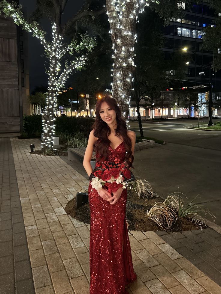 Shiny Burgundy Mermaid Deep V-Neck Camisole Slit Sequin Long Prom Dress Evening Dress
