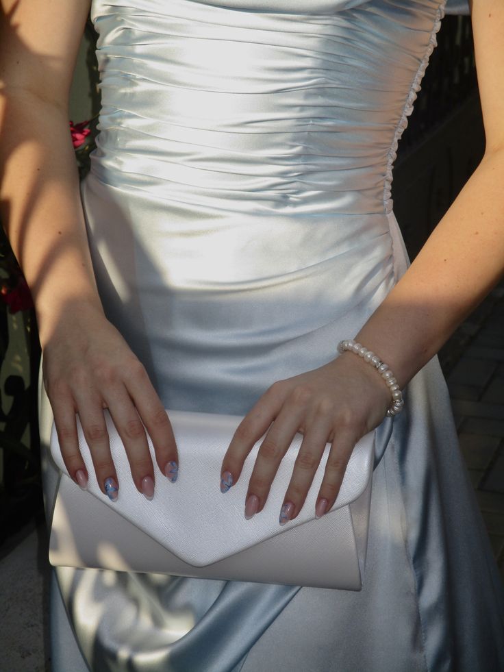 Elegant Ice Blue Off-the-shoulder Strapless Ruffled Split Satin Long Prom Dress Evening Dress