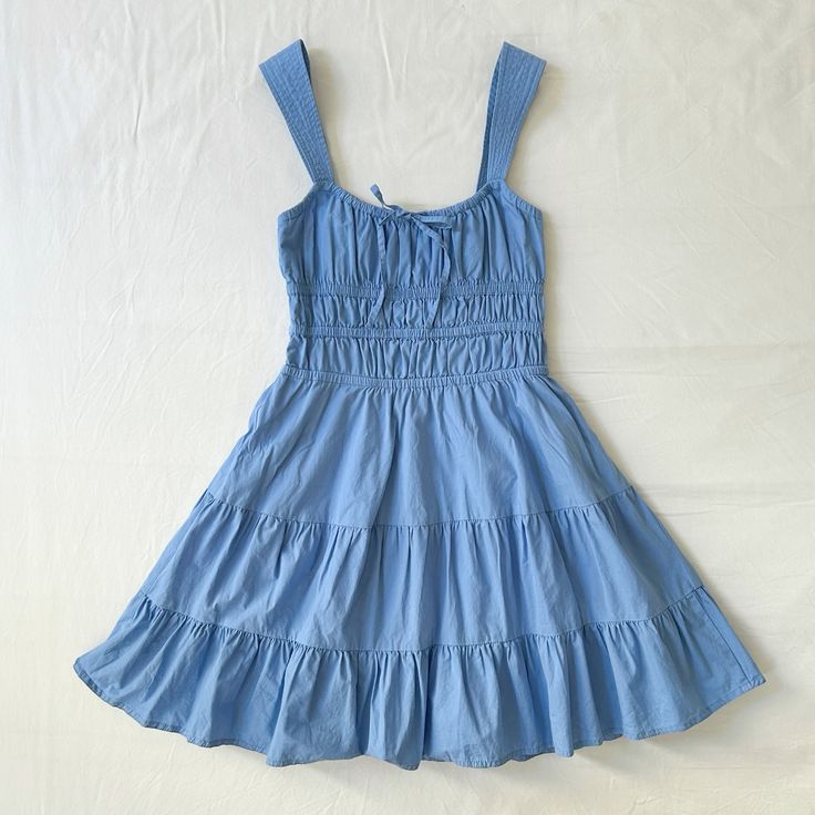 Fresh And Sweet Light Blue Waist A-line 16th Birthday Short Skirt Homecoming Dress