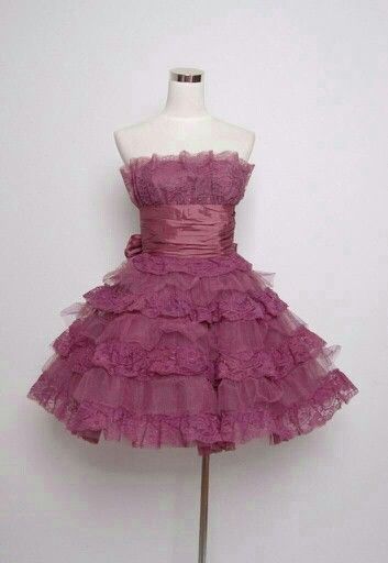 Gorgeous Purple Tube Top Bow Multi-layer Lace Patchwork A-line Birthday Party Homecoming Dress