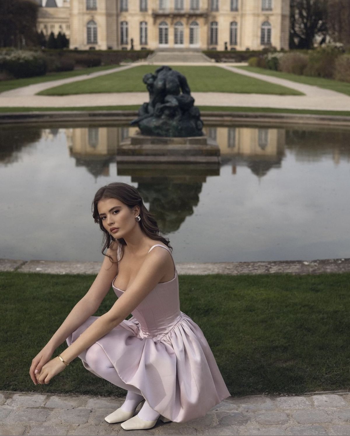 Elegant Pale Pink Square Neck Corset Bud Satin 16th Birthday Homecoming Dress