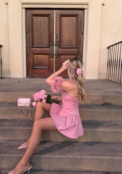 Sweet Pink Tube Top Waist Mini 16th Birthday Homecoming Dress