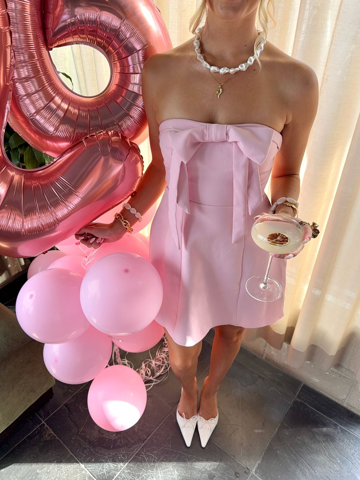 Sweet Pink Bow Waist A-line Birthday Party Homecoming Dress