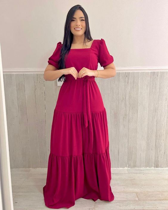 Retro Style A-line Prom Dress Puffy Sleeves,Fashion Party Gown