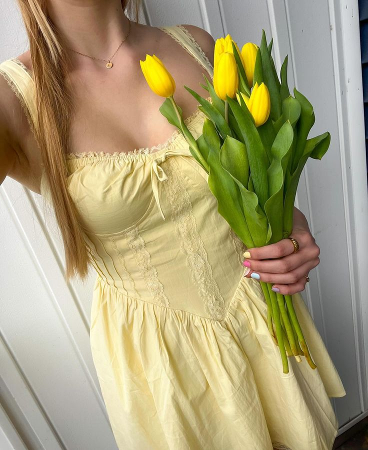 Sweet Yellow Satin Lace Homecoming Dress Birthday Dress