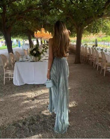 Chic Spaghetti Straps Tulle Ruched Evening Dress,Long Prom Dress