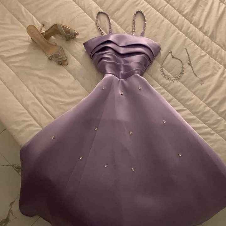 Gorgeous Green Satin A Line Party Dress Straps Prom Evening Dress With Beaded