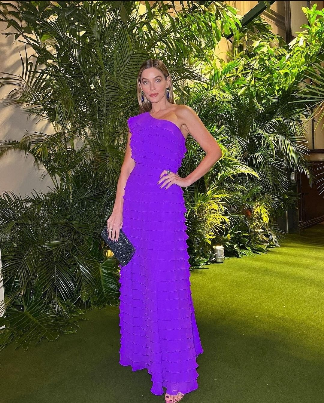 Chic Purple Tiered Evening Dress,Fashion Purple Prom Dress