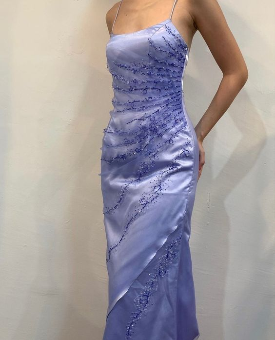 Chic Straps Lilac Evening Dress Formal Prom Party Gown