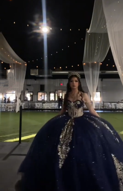 Gorgeous Navy Blue Off The Shoulder Tulle Sequin Sweet 16 Dress Formal Quinceanera Dress