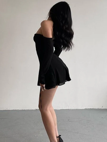 Sexy Halter Neck Off The Shoulder Black Sheath Cocktail Dress Short Party Dress Homecoming Dress